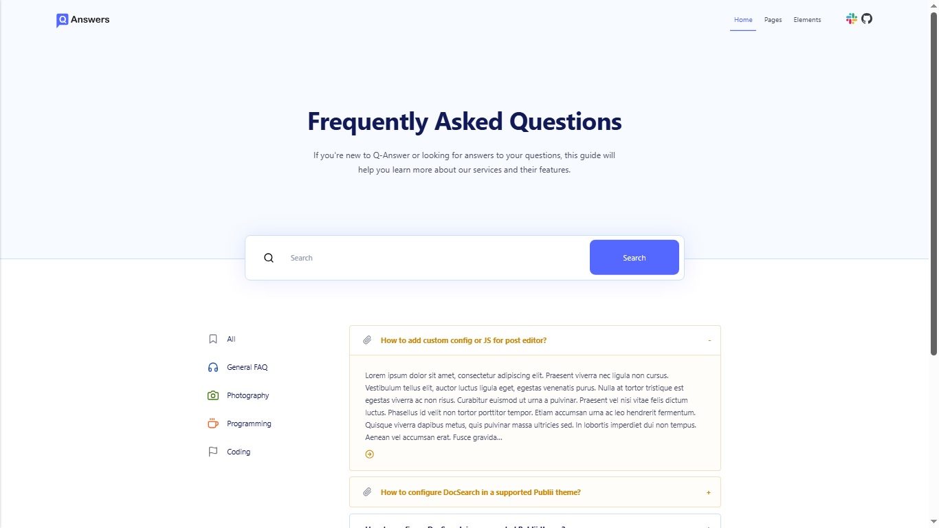 FAQ Center model preview